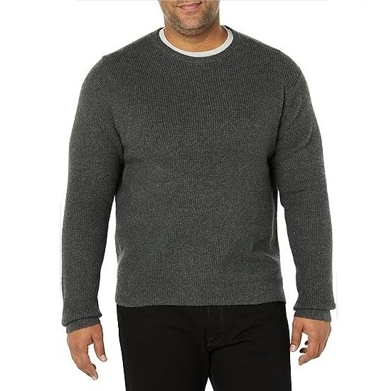 Men's Classic Knitwear Men's Long-Sleeve Soft Touch Waffle Stitch Crewneck Sweater Oversized Autumn Knitted Pullover