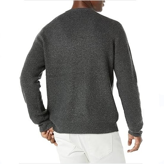 Men's Classic Knitwear Men's Long-Sleeve Soft Touch Waffle Stitch Crewneck Sweater Oversized Autumn Knitted Pullover