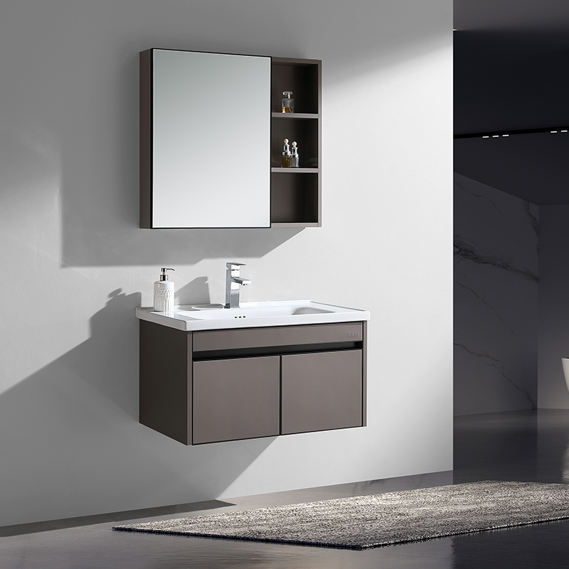 High Quality Euro Style Bathroom Vanity With Large Capacity Storage Mirror Cabinet 60-80 cm Stainless Steel Washroom Cabinet