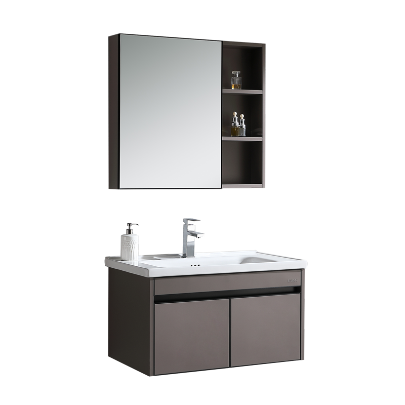 High Quality Euro Style Bathroom Vanity With Large Capacity Storage Mirror Cabinet 60-80 cm Stainless Steel Washroom Cabinet