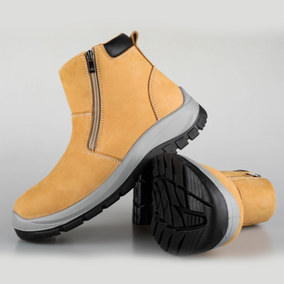 Yellow Work Boots Man Slip On Leather Safety Zip Nice Fashion Safety Shoes For Men BestSuppliers