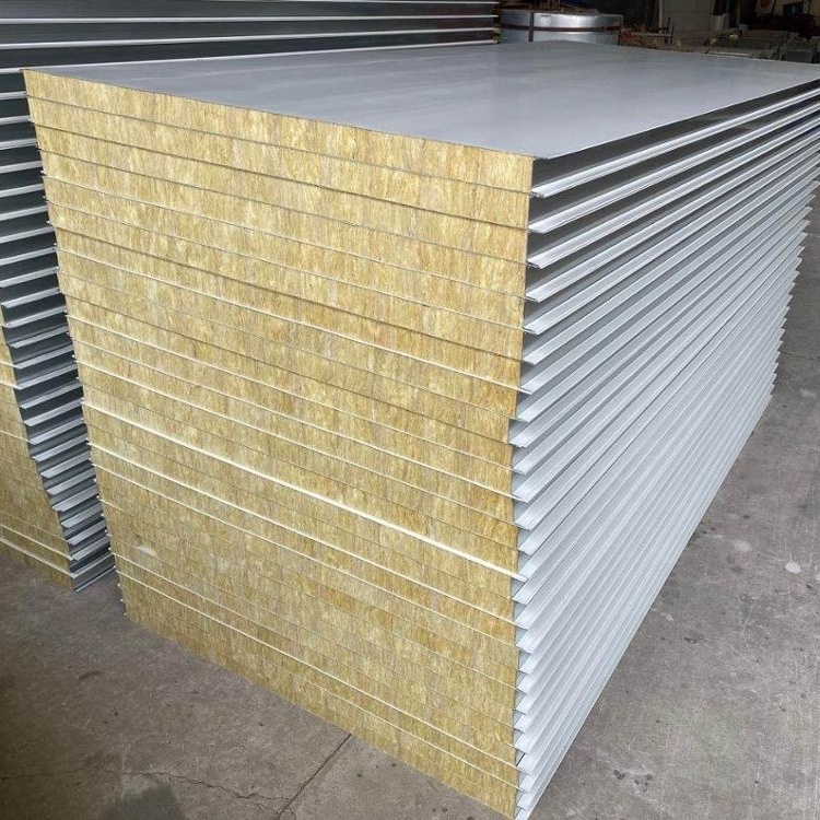 Building Materials Prefab House rock wool Sandwich Panel Fireproof Wall Board