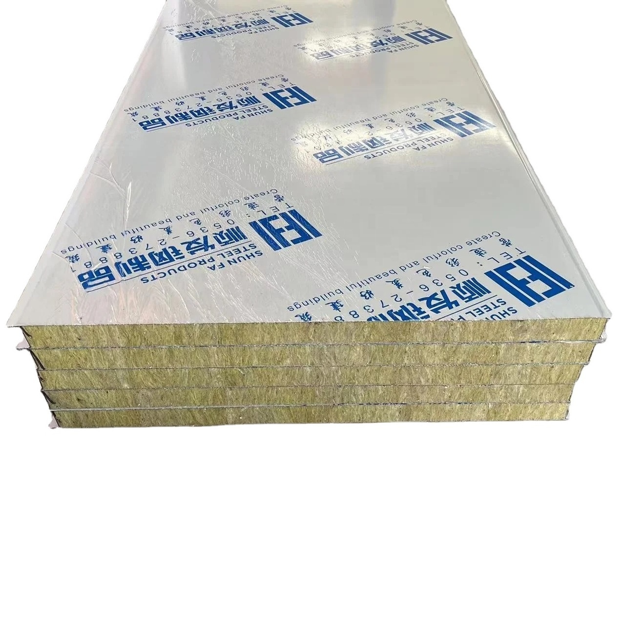 Modern Design Rock Wool Wall and House Panels Metal Sandwich Tile with Waterproof EPS Core for Workshop and Building