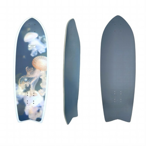 new design UV print graphic Pro carbon fiber maple custom  top grade smooth surf-skateboard  deck  OEM surfskateboard deck