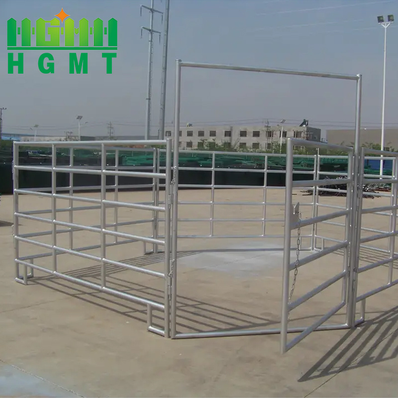 Heavy Duty Livestock Steel Tubing Corral Panels Used As Round Pen 3x3 Galvanized Cattle Horse Fence Panel