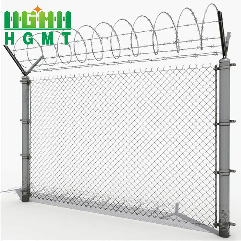 Wholesale Factory Prices Galvanized Steel Barbed Wire Extension Arms Security Chain Link Fence Low Maintenance Waterproof