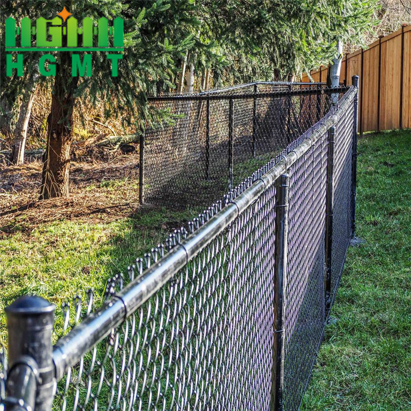 High quality Garden Fencing Panel Outdoor PVC Black Vinyl Coated  Cyclone Wire Fence Chain Link Fence