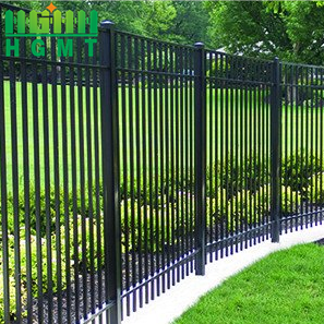 High Quality Black Ornamental Wrought Iron Square Tube Designs Horizontal Flat Top Privacy Tubular Fence