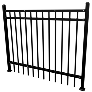 High Quality Black Ornamental Wrought Iron Square Tube Designs Horizontal Flat Top Privacy Tubular Fence