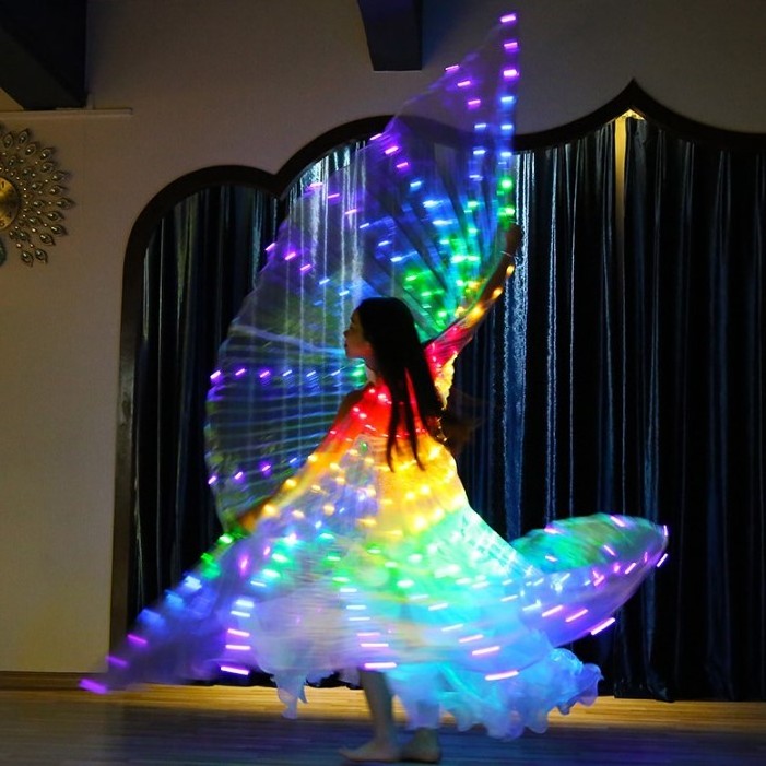 LED light up large belly dance adults fairy wings