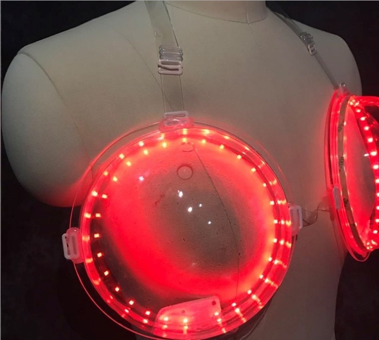 LED luminous plastic bra light for nightclub cocktail bra wine feeding with straw bra bar KTV atmosphere