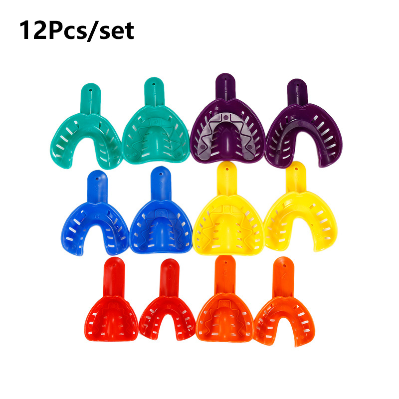 12pcs/set Plastic Dental Impression Trays For Adult And Children