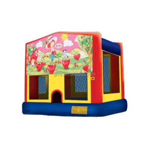 New design pvc strawberry bounce house 13x13 bounce house with air pump