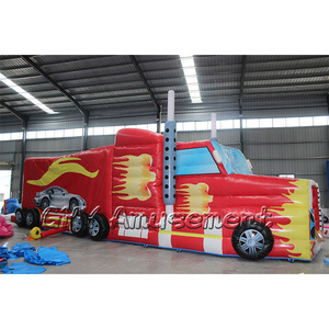 Giant inflatable monster trucks fire truck bouncy castle commercial tractor bounce house