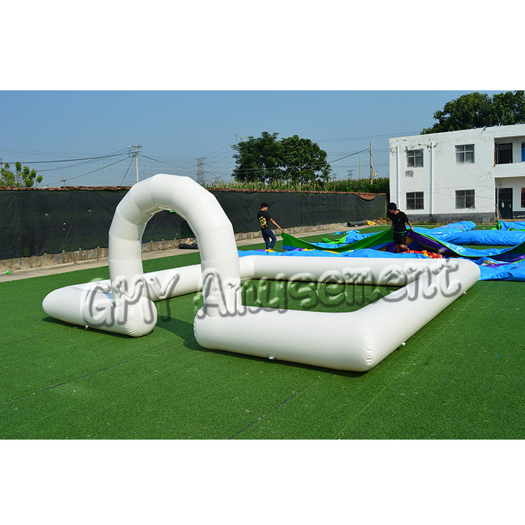 Party rental equipment kids racing track inflatable games race track with air pump for toddler bumper cars