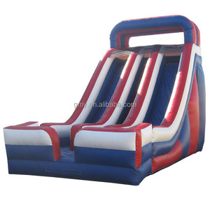 Hot Sale Double Lanes Inflatable Dry/wet Slide For Rental Business