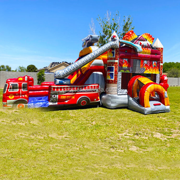 Construction truck inflatable bounce house fire truck bouncy castle commercial bounce house