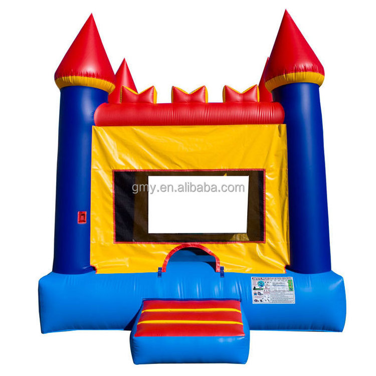 Banner bounce house 13x13 red blue yellow color inflatable moonwalk bounce house for sale