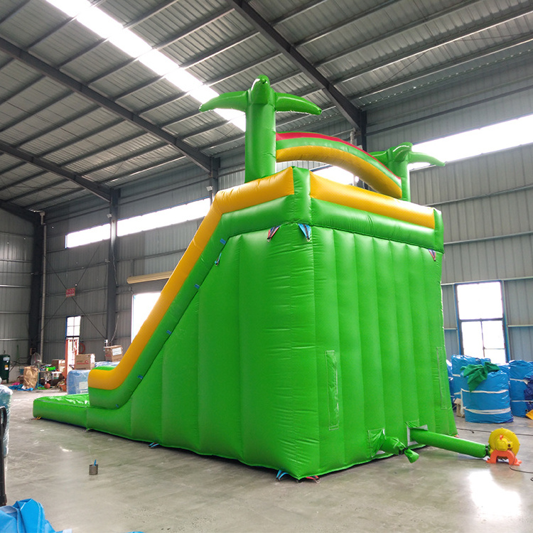 New design giant green slip and slide inflatable playground toboggan gonflable water slides