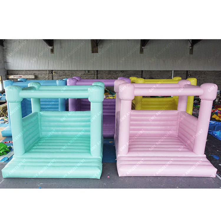 Commercial PVC bouncer jumper pastel inflatable bounce house 14x14 big white bouncy jumping castle for sale