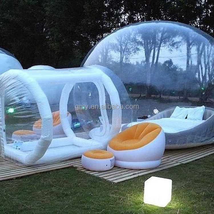 Commercial pvc clear transparent dome igloo tent bounce dome inflatable bubble house with balloons