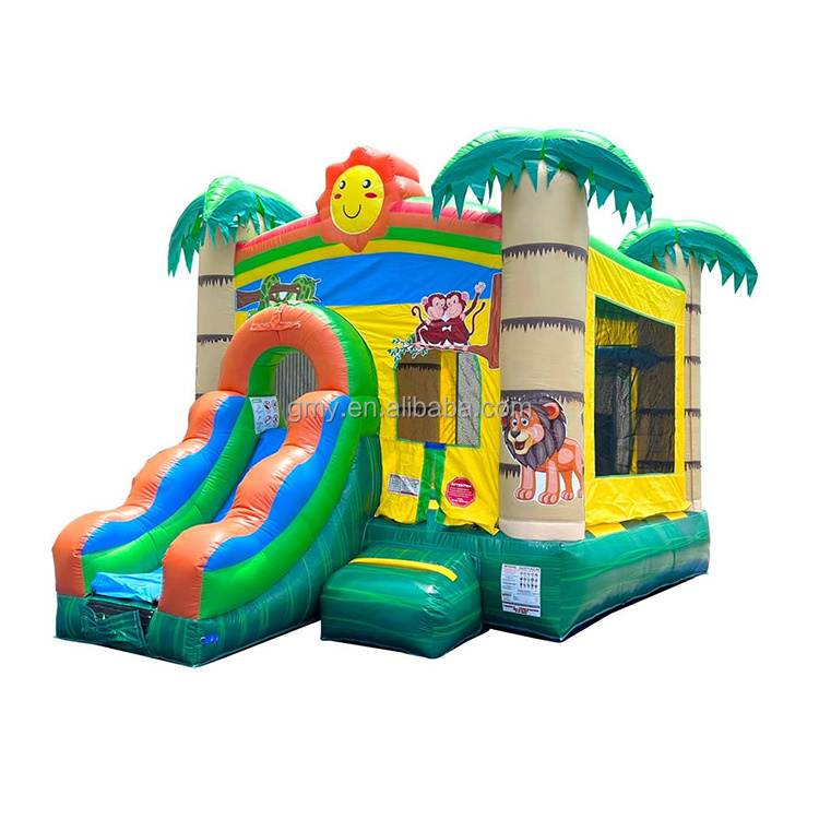 Hot sale sport football soccer inflatable bouncer slide bounce house inflatable with air blower