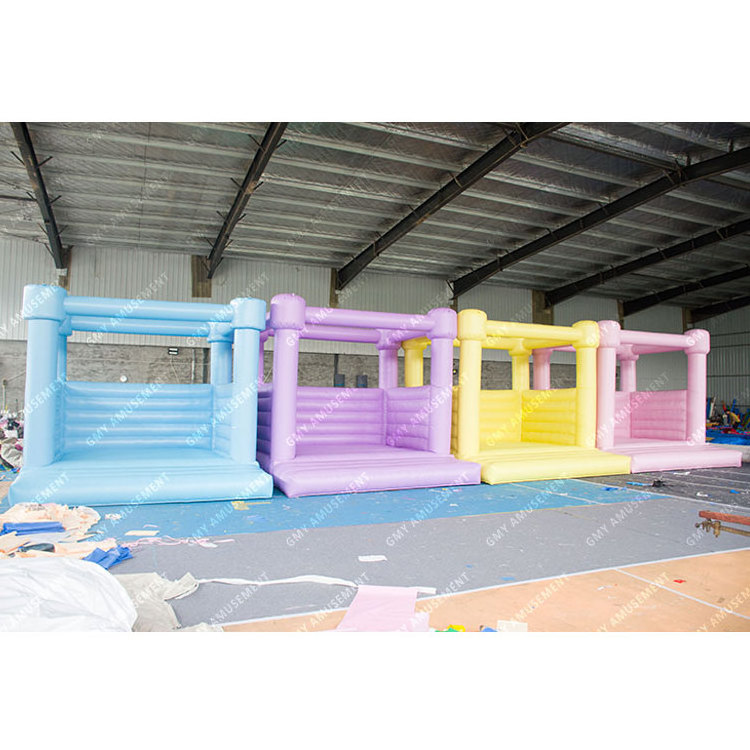 Commercial PVC bouncer jumper pastel inflatable bounce house 14x14 big white bouncy jumping castle for sale