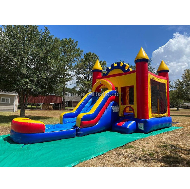 Halloween inflatable castle combo kids jumping colorful yellow bouncing house commercial sale