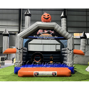 New design Halloween inflatable haunted house pumpkin kids bouncy castle inflatable bouncer with air blower