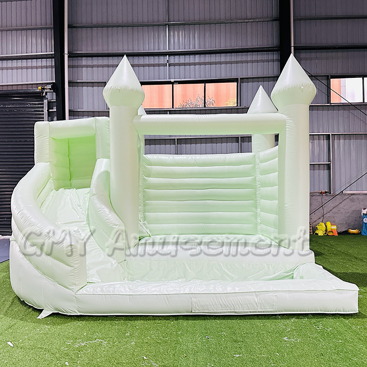 New design mint green colorful bouncy castle bounce house with balloons bounce house commercial with blower