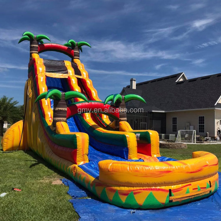 18ft Tropical fiesta breeze waterslides commercial grade inflatable water slide for kids adults