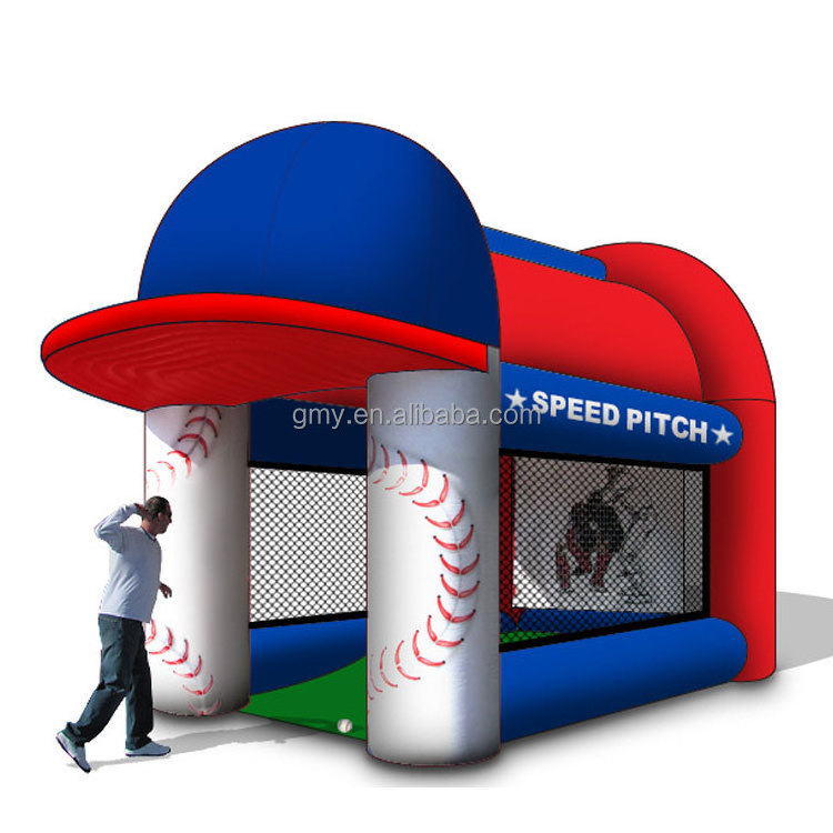 Carnival games booth baseball inflatable speed pitching cage speed pitch