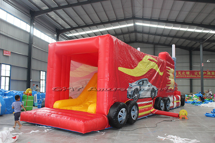 Giant inflatable monster trucks fire truck bouncy castle commercial tractor bounce house