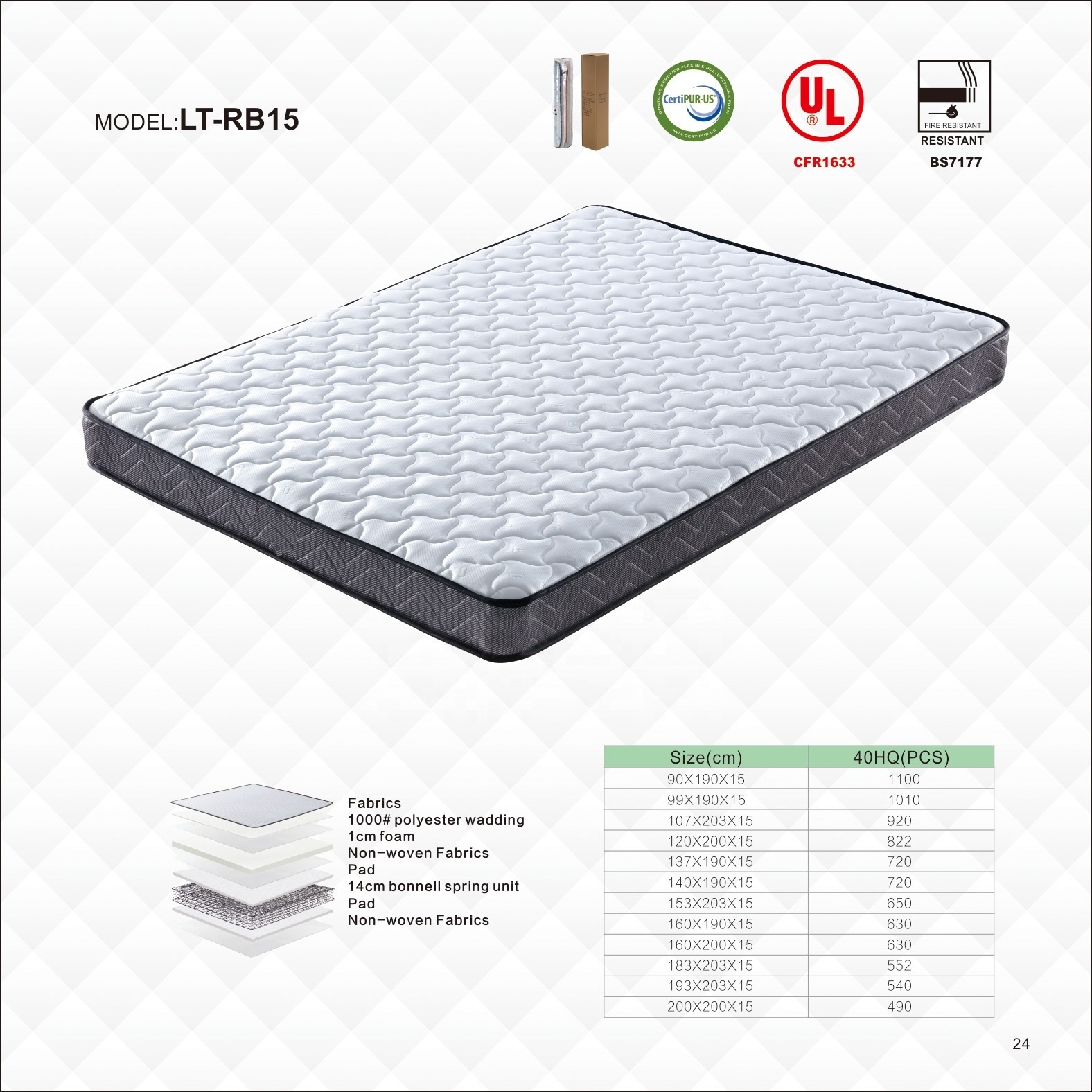 OEM cheap price sleep well comfort folding 6 inch Queen size bonnell spring mattress