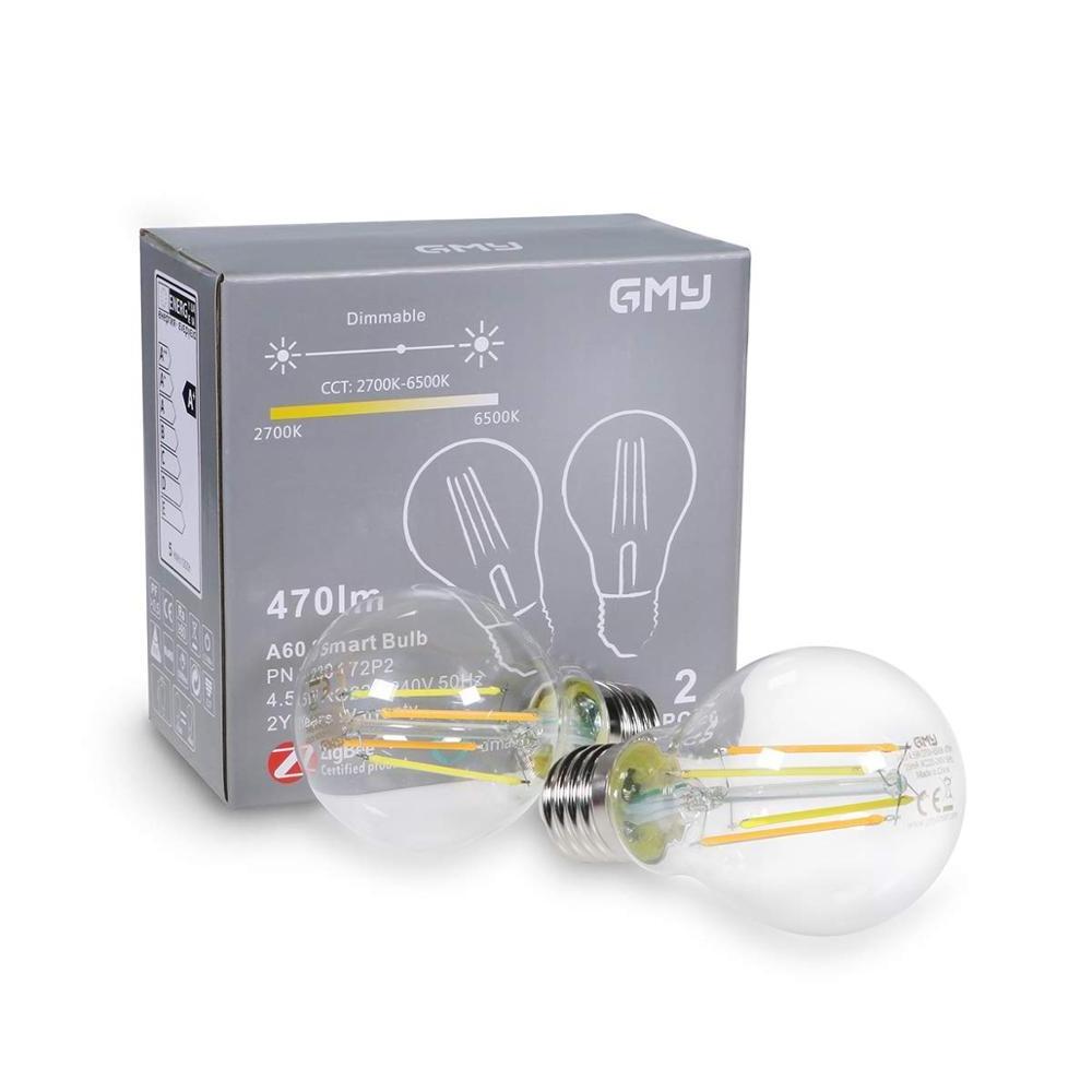 High quality ZigBee  Wifi E27  Edison lamp  led filament bulb  A60 4.5W  7W  lighting