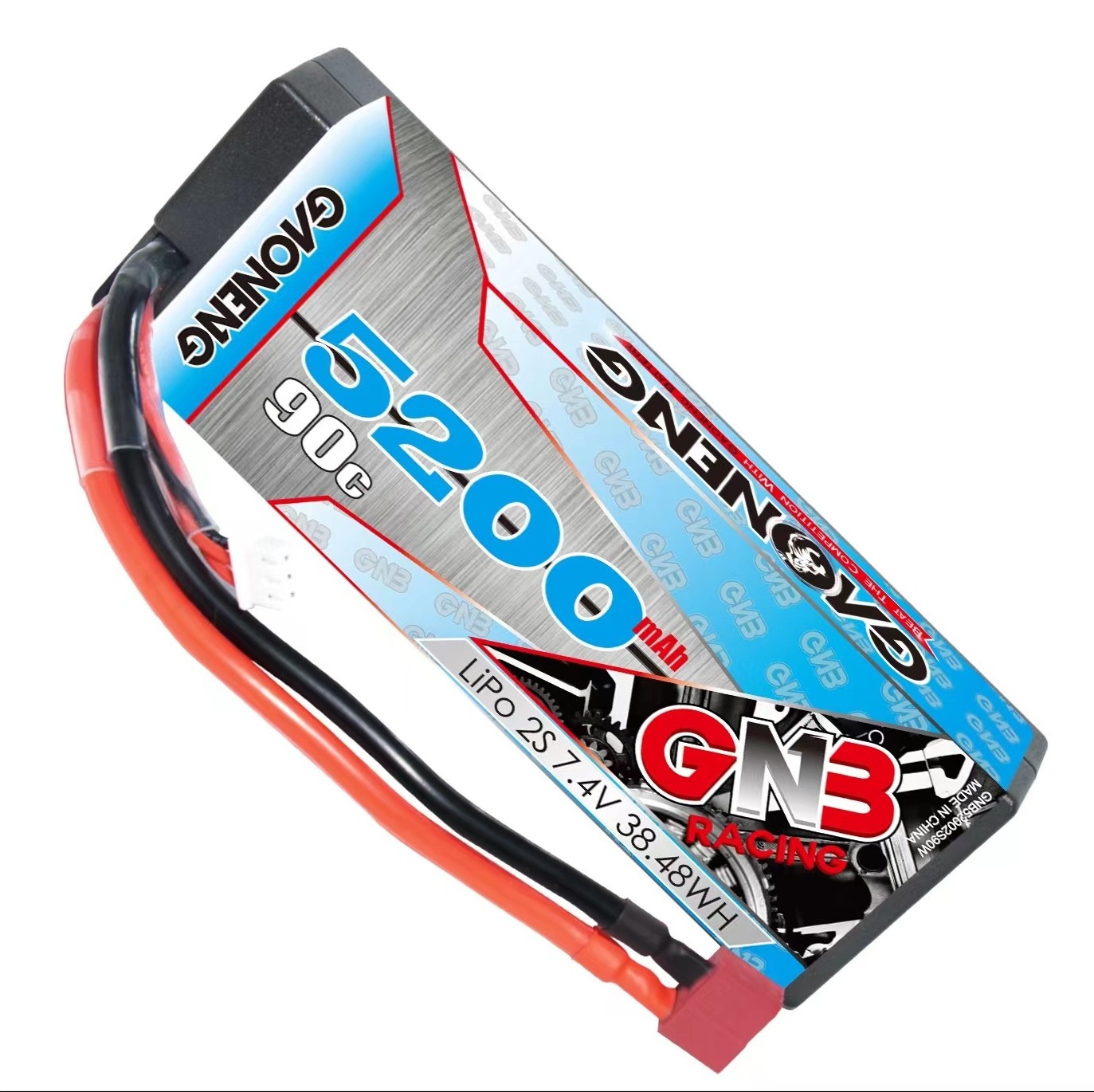 GNB GAONENG 5200MAH 2S 7.4V 90C T-PLUG RC LiPo Battery Cabled Hard Case Stick Pack 1:10 1/10 Racing Car Boat Hobby