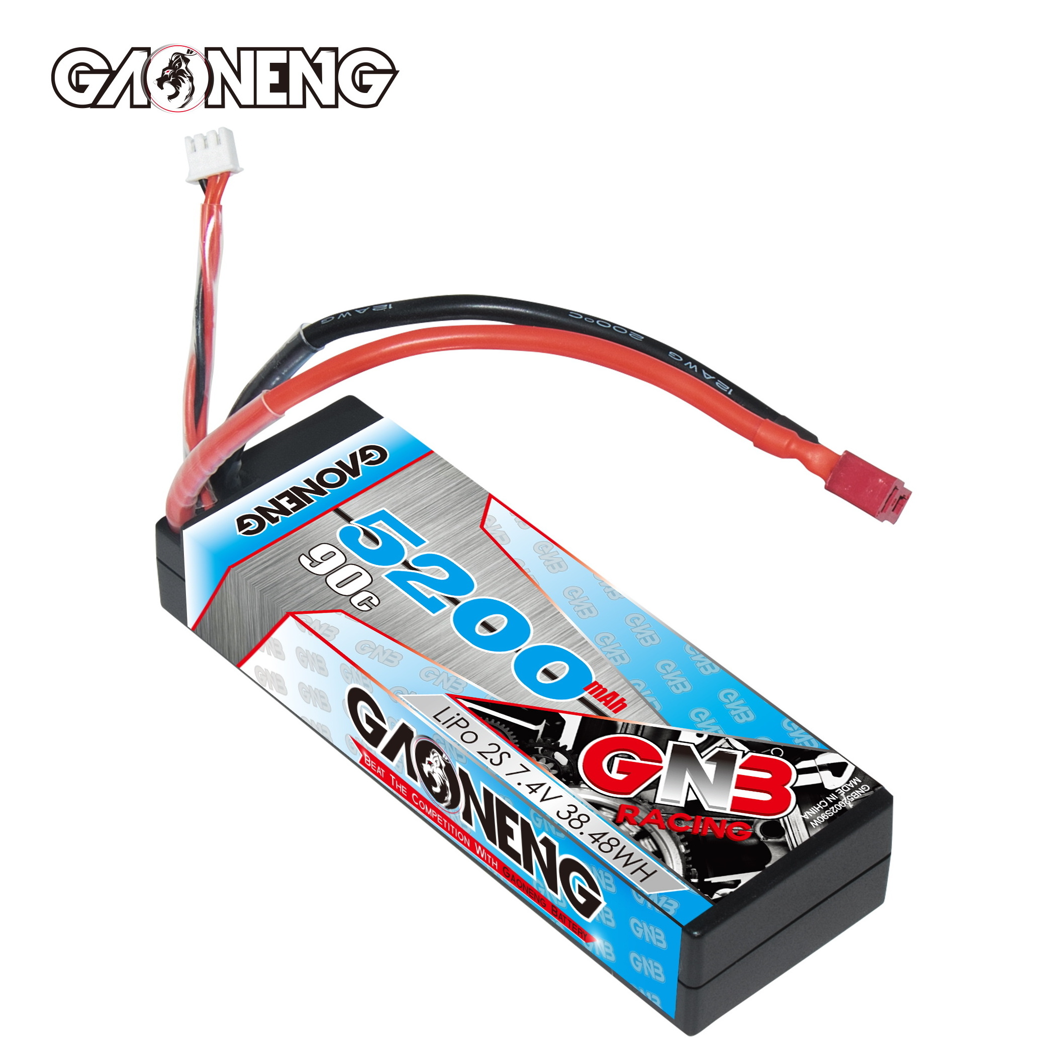 GNB GAONENG 5200MAH 2S 7.4V 90C T-PLUG RC LiPo Battery Cabled Hard Case Stick Pack 1:10 1/10 Racing Car Boat Hobby