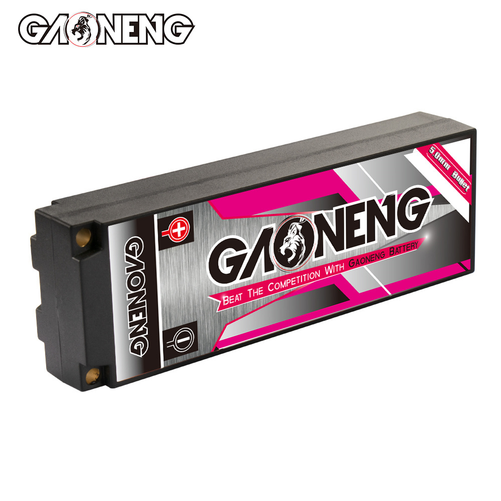 GNB GAONENG 7600MAH 2S HV 7.6V 100C RC LiPo Battery Racing Car Hard Case 5mm 5.0mm bullet 1:10 1/10 scale LiHV High Voltage