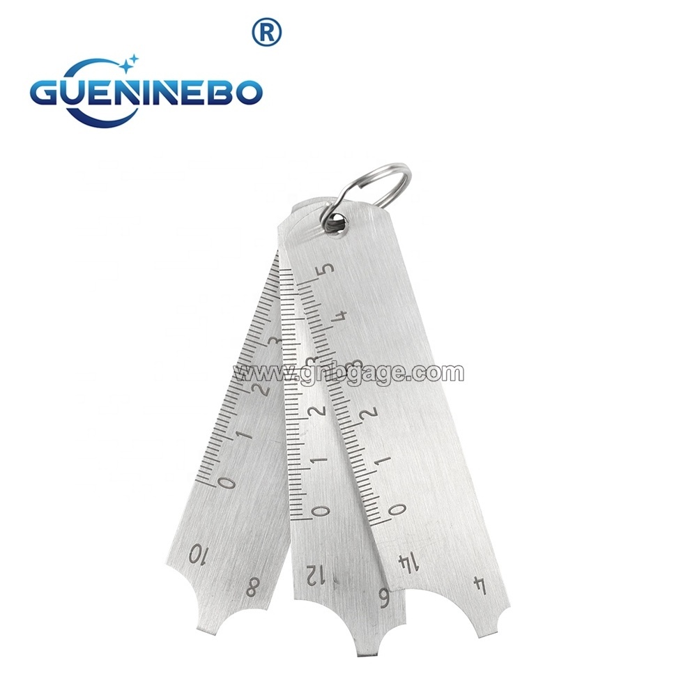 GNB-28 Handy Key Chain 3pcs Fillet Leg Length Throat Welding Inspection Gauge