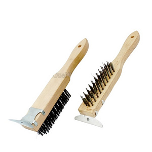 GNBWB-06 Wooden Handle Stainless Steel Wire Brush