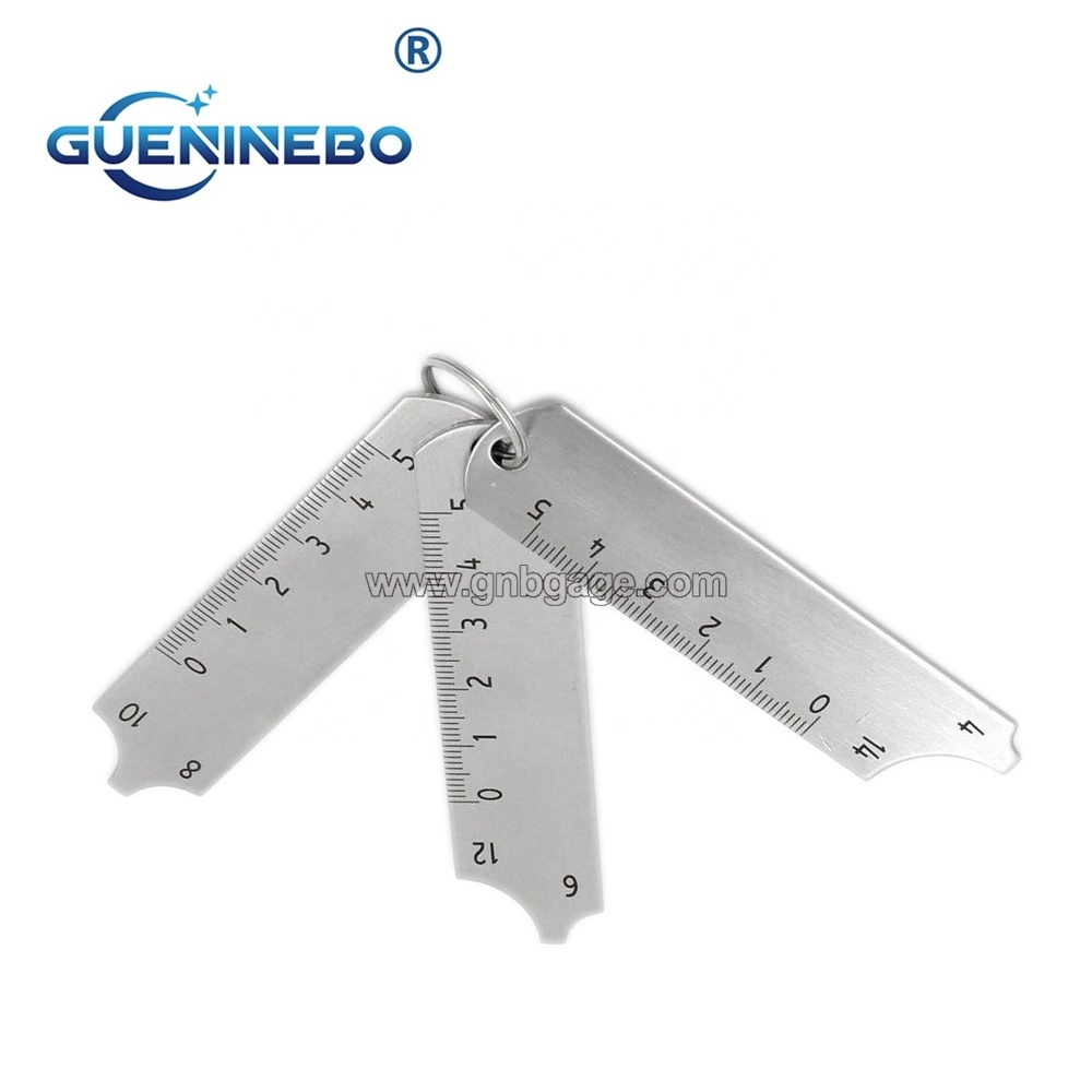 GNB-28 Handy Key Chain 3pcs Fillet Leg Length Throat Welding Inspection Gauge