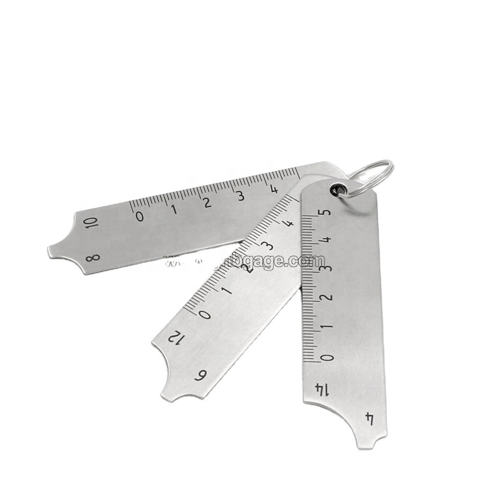 GNB-28 Handy Key Chain 3pcs Fillet Leg Length Throat Welding Inspection Gauge