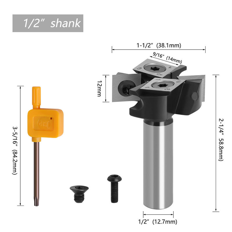 1PC 4 flutes wood Router Bit with Milling Cutter Cemented Carbide Woodworking Bits Insert-Style Spoilboard indexable