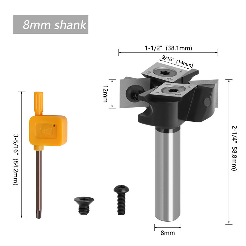 1PC 4 flutes wood Router Bit with Milling Cutter Cemented Carbide Woodworking Bits Insert-Style Spoilboard indexable