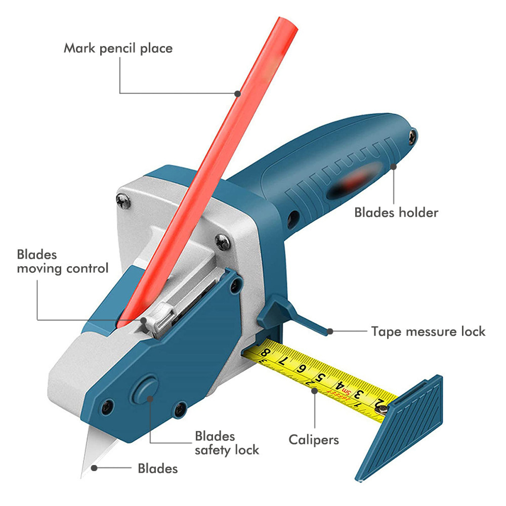 DIY Multi-function Drawing Line Compasses Knife Cutting Plasterboard Artifact Cutting Jig Woodworking Hand Push Cutter Machine