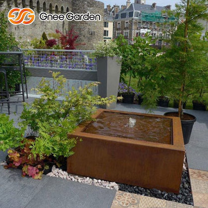 Outdoor Garden Backyard Water Feature Decoration Waterfall Corten Steel Water Fountain