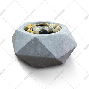 Gnee NEW Design Rock Effect Mini Table Top Fire Pit Burner Ethanol Table Fire Pit Bowl Smokeless Tabletop Bioethanol Fireplace