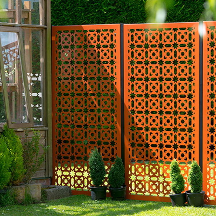 Decorative laser cut corten outdoor indoor garden art modern design corten steel screens