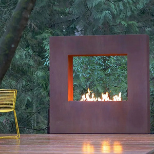 Corten Steel Gas Fire Place Professional Supplier Safety Bio Fuel Burner Free Standing Propane Metal Outdoor Fireplace