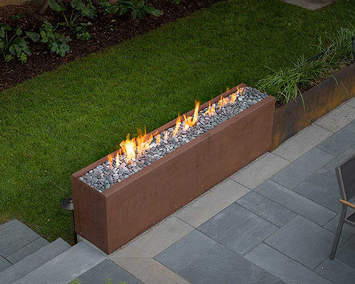 Fire Bowl Outdoor Gas Fire Pit Corten Steel Fire Table